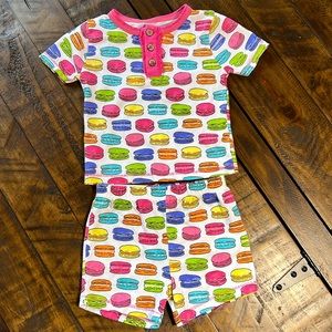 Mud Pie Macaron Cookie short sleeve pajamas colorful toddler girl’s 12-18 month